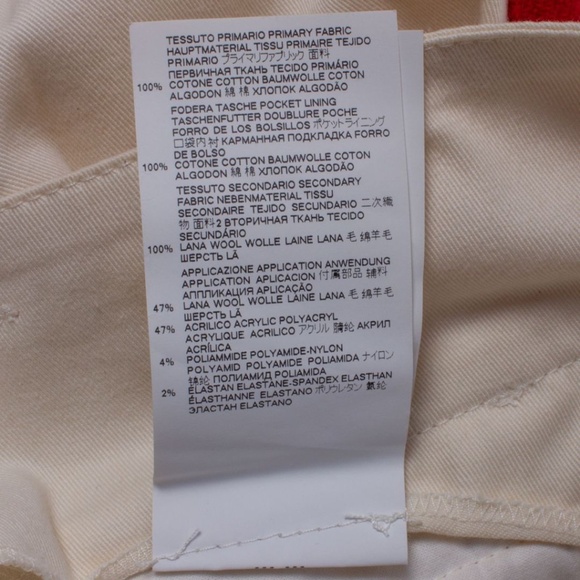 MAISON MARGIELA White Cotton Red Side Stripe High Waisted Pants - Picture 5 of 11